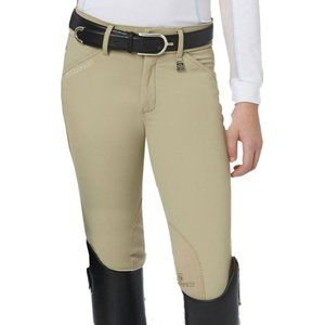 Tan ROMFH Sarafina Mid-Rise Show Knee-Patch Breeches - 28L - Women's